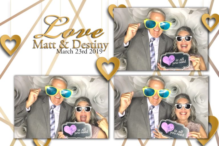 4x6 photo template of couple posing with sunglasses props in front of paper flower backdrop