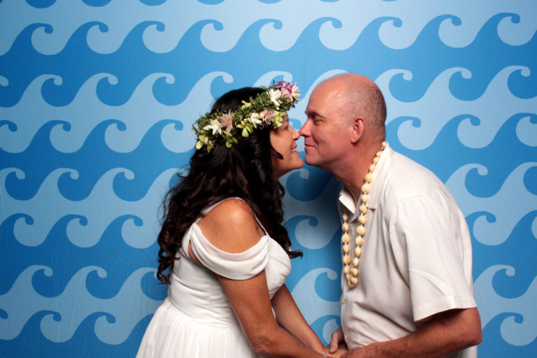 Couple posing with under the sea backdrop