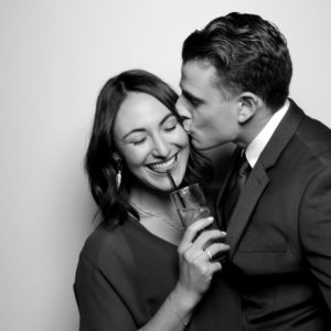 black and white image of couple Photo Booth Rentals in Las Vegas Smash Booth