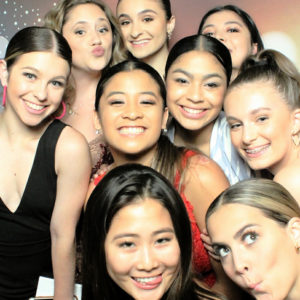 group of women posing with backdrop Photo Booth Rentals in Las Vegas Smash Booth