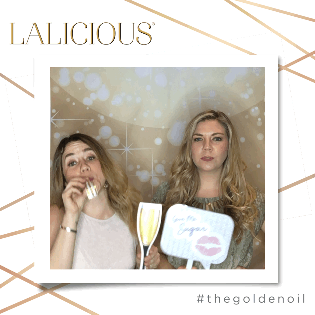 two women posing with light bokeh backdrop Photo Booth Rentals in Las Vegas Smash Booth