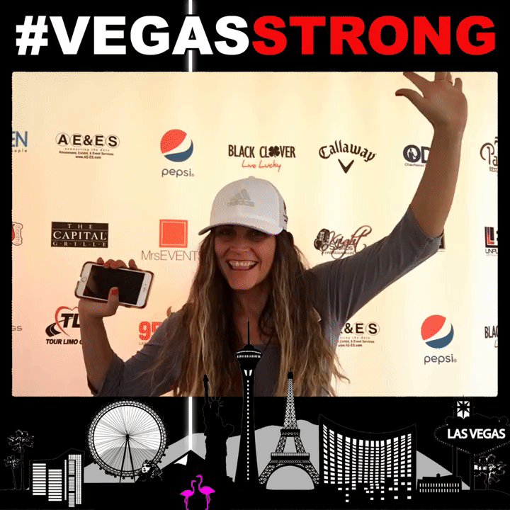Vegas strong woman dancing gif Pepsi backdrop