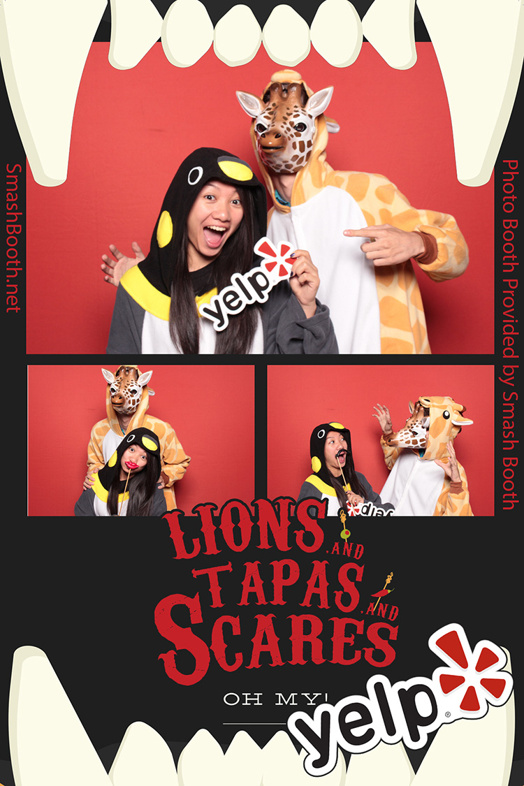 photo strip with red backdrop and text