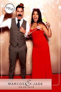 couple posing with light backdrop Photo Booth Rentals in Las Vegas Smash Booth