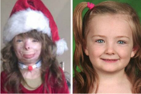 young girl side by side photo Christmas