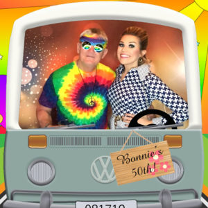 Psychedelic 60s hippie backdrop pose Photo Booth Rentals in Las Vegas Smash Booth