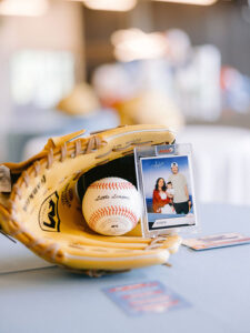 Wedding-themed-custom-print-with-baseball-glove-rings-and-personalized-photo-insert