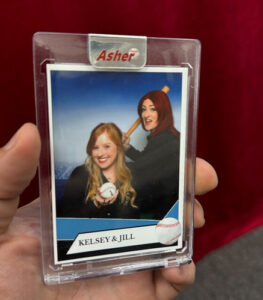 Retro-style-trading-card-photo-booth-print-with-two-smiling-women
